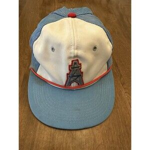 Vintage NFL Houston Oilers Snapback Hat Cap Rope light blue